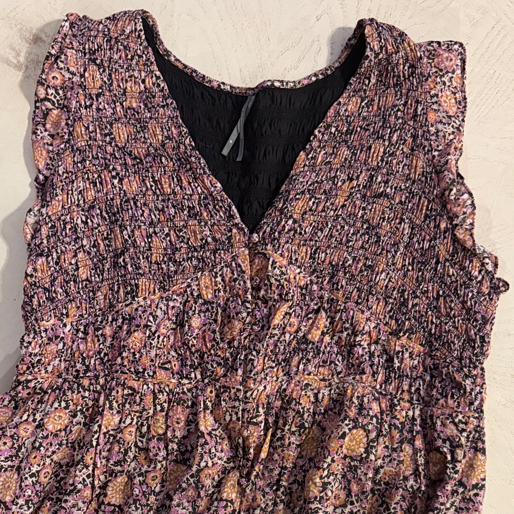 Anthropologie Dusty Rose Floral High-Low Maxi Dress - Picture 4 of 9